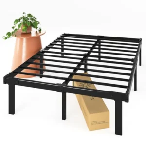 Somier Plegable Zinus Caleb 135x190 cm - Estructura Acero Negro, Montaje Rápido en 3 Pasos, 36 cm Altura con Almacenamiento, Soporte 160-320kg